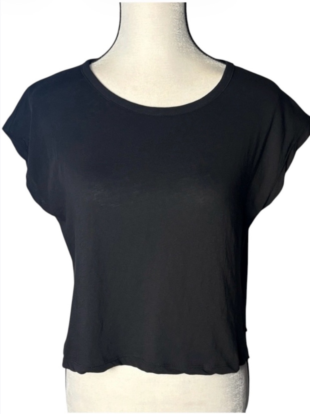 Funky Buddha Cropped Open Back Cotton Tee (Size S)